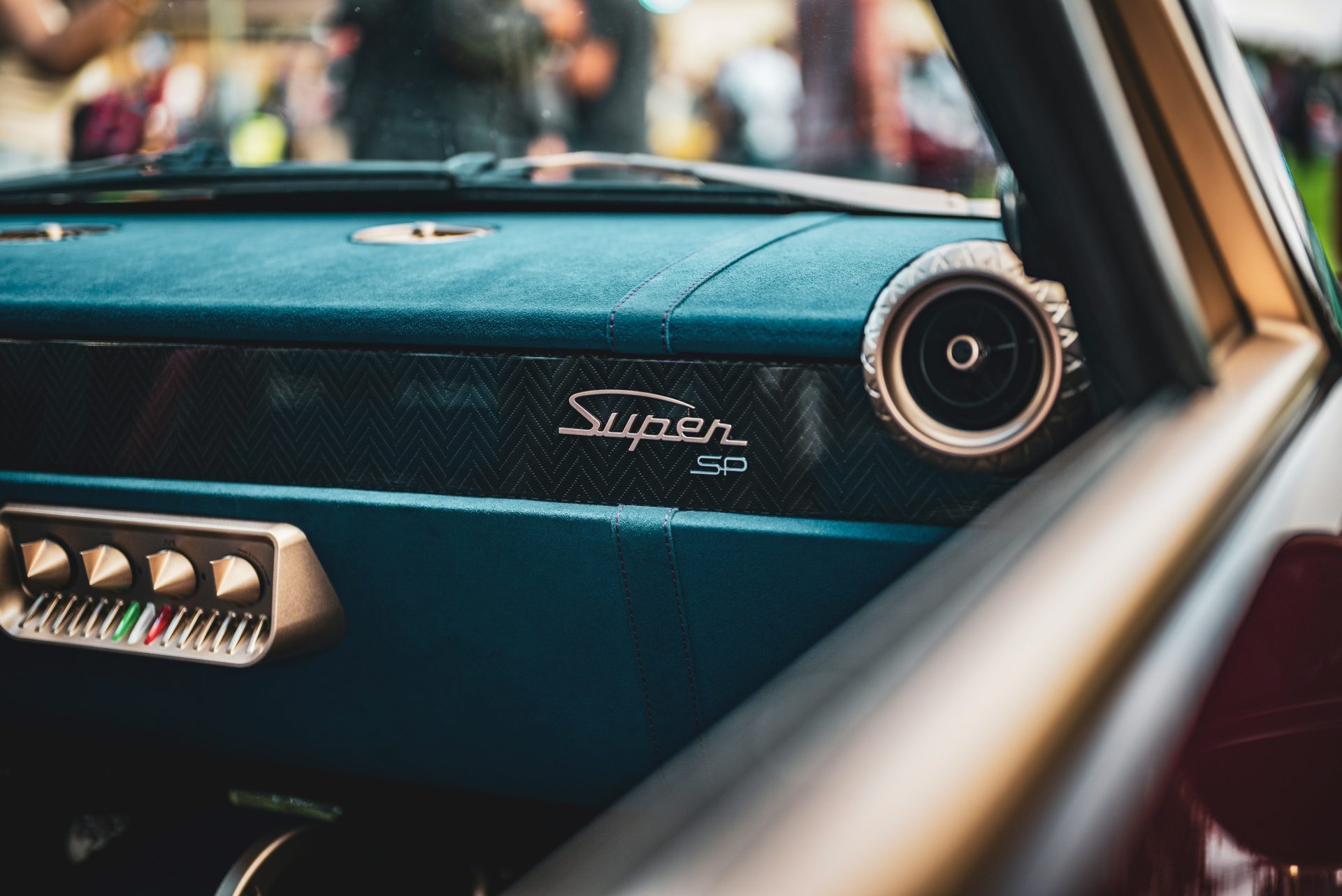 Close-up of a vintage car's dashboard